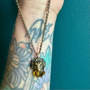 Gucci Lion Citrine Necklace